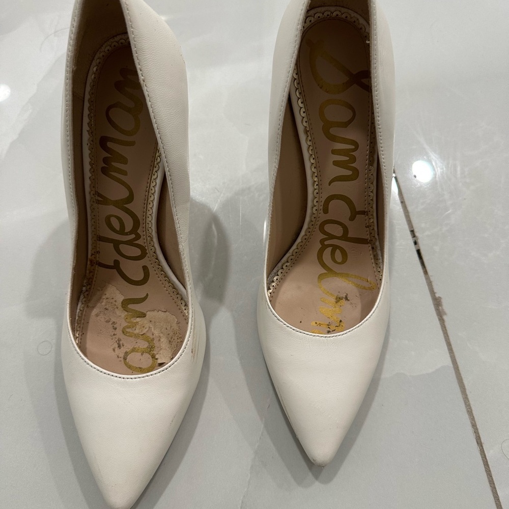 Sam Edelman White Stiletto Heels